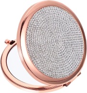 ozdobne kieszonkowe kompaktowe składane z cyrkoniami lusterko kosmetyczne