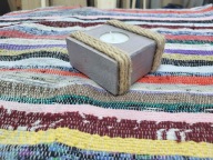 świecznik drewniany na tealighty vintage upcykling boże narodzenie