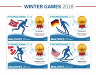 Malediwy 2018 ** cena 8,90 zł kat.6,00€- sport, IO Pyoeng Chang, arkusz