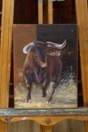 Sylwia Śmiłowska " Corrida", olej na płótnie 30 x 40