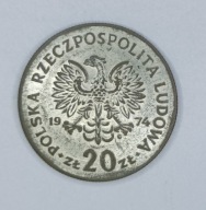 PRL - 20 złotych 1974 - NOWOTKO - FALSYFIKAT Z EPOKI