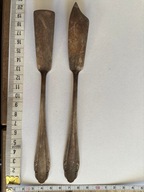 dwa stare noże posrebrzane do ryb / pasztetu z początku XX w.