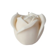Świeca sojowa dekoracyjna Róża mała biała – ręcznie robiona | Nuvia Soy
