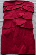 ASOS zadbana róż ołówkowa falbanka gorsetowa-38/M