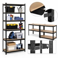 REGAŁ METALOWY MAGAZYNOWY WARSZTATOWY WCISKANY 180X90X40CM CZARNY 875 kg