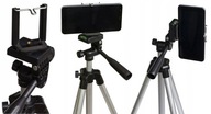 Porządny Statyw 133cm + Pilot Uchwyt na Telefon Kamerę Aparat Zestaw 4 w 1