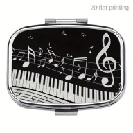 ETUI PUDEŁKO NA LEKI ,METAL ,PLASTIK NUTA KLUCZ WIOLINOWY MUZYKA FORTEPIAN