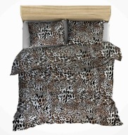 pościel mikrofibra 220x240 + 2x70x80 guzik Pr 01 panterka