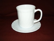 SZKLANY KUBEK Z TALERZYKIEM - ARCOPAL FRANCE