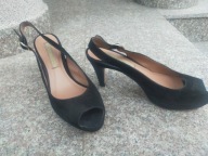 UNISA nr 38 eleganckie czarne czółenka na szpilce skóra