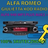 KOD ROZKODOWANIE RADIA ALFA ROMEO GIULIETTA 159 MITO Bosch Blaupunkt Harman