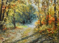 Jesiennie" obraz olejny na płótnie 30x40cm , oryginał Garncarek Al,,,