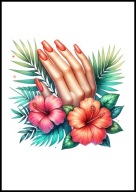 A2 PLAKAT DO SALONU MANICURE URODY, PLAKAT DLA KOSMETYCZKI PAZNOKCIE LAKIER