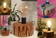 Lampa stojąca stołowa drewniana E27 RedWood