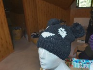 Nowa czapka beret panda czarna