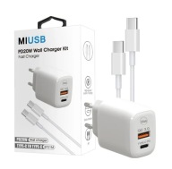 ZESTAW | SZYBKA ŁADOWARKA SIECIOWA USB TYPE-C + KABEL TYPE C | PD20W 3000mA