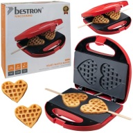 Gofrownica Serca na Patyku 750W Gofry Serduszka Non-Stick