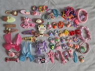 Zestaw Do Włosów Stitch Gumki Hello Kitty Spinki Kapibara 65 + 50szt B38