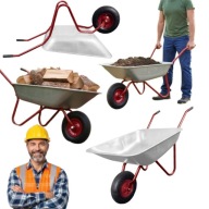 TACZKA OGRODOWA BUDOWLANA 120 L DUŻA METALOWA LEKKA METALOWA FELGA Z KOŁEM