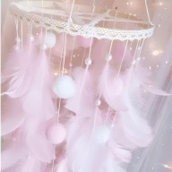 ŁAPACZ SNÓW RÓŻOWE PIÓRKA