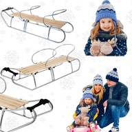 SANKI METALOWE Z OPARCIEM PODWÓJNE DLA DZIECI I DOROSŁYCH WYGODNE SOLIDNE