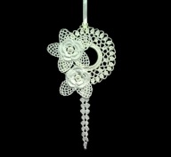 Zawieszka ozdoba na okno szydełkowa 12x23cm biała (Z149)