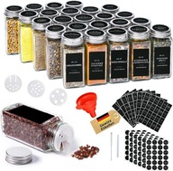 POJEMNIK NA PRZYPRAWY SZKLANE SŁOIK DUŻY ZESTAW 25 SZT