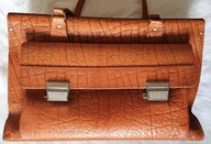 DUŻA AKTÓWKA LEKARSKA TECZKA TORBA VINTAGE SKÓRZANA RETRO SKÓRA UNIKAT !!!