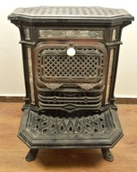 PIĘKNY ZDOBIONY SECESYJNY PIEC KOZA DO OPALANIA DREWNEM