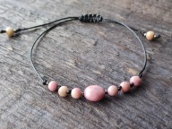 BRANSOLETKA Z RODONITEM - RĘKODZIEŁO