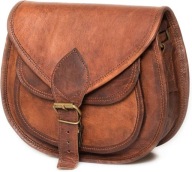 LEABAGS Skórzana torebka damska vintage, koniakowa