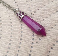 NASZYJNIK kryształt górski magiczny VINTAGE RETRO AMULET SOPEL WISIOREK