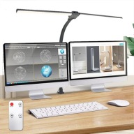 LAMPA KREŚLARSKA BIURKOWA LED DWUGŁOWICOWA LAMPA KLIPSOWA ŚCIEMNIANA 24W