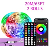 Taśma LED RGB 20m Sterowanie muzyką Aplikacja Pilot Bluetooth (2x10m)