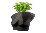 Doniczka plastikowa czarna kobieta tors piersi Low Poly 17 cm 3D