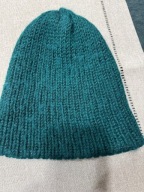 Czapka damska z alpaki zielona handmade Polska wełniana dwustronna