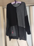 BLUZKA DŁUŻSZA -TUNIKA CZARNO SREBRNA R.5XL/6XL