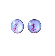 Kolczyki na sztyftach - kwiaty wiśni