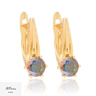 Eap22278 Kolczyki złocone angielskie ciemna zieleń