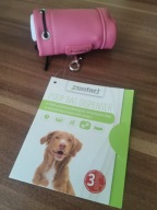 ZOOFARI Dozownik na woreczki na odchody psa skóra eko + woreczki różowe