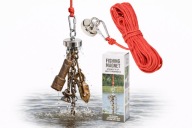 MAGNES NEODYMOWY 150 kg wędkarski + lina 20 m zestaw do poszukiwań w wodzie