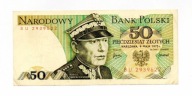 50 zł. 1975r. Ser.BU rzadka seria