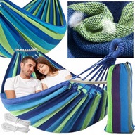 HAMAK OGRODOWY DWUOSOBOWY Z DRĄŻKIEM DUŻY 260x150 2 Osobowy Turystyczny