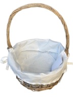 Koszyk wiklinowy wielkanocny dekoracyjny koszyczek do święconki szary 30 cm