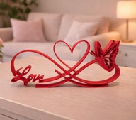 Dekoracja "LOVE" z sercem i motylem | dwa kolory | Walentynki