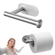 UCHWYT NA PAPIER TOALETOWY ŚCIENNY METALOWY SREBRNY MOCNY WIESZAK ŁAZIENKA