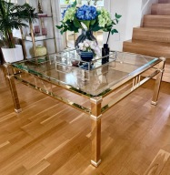 Orsenigo Italy seria art Deco mosiężny pozłacany stolik kawowy 100/100cm