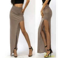 SPÓDNICA Damska Asymetryczna Rozcięta MAXI r. 36 S