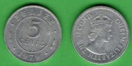 (1BE02) Belize 5 centów, 1979 KM# 34a
