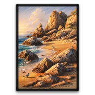 Plakat z ramą 40x50cm Kamienista plaża morze | Pomysł na Prezent